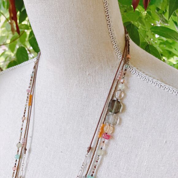 Signed Silpada Necklace N2112 Sterling Layered Leather Glass Bead Boho 2011-2012 - Picture 12 of 12
